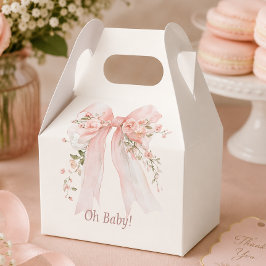 Coquette Blush Bow Baby Shower Bedankdoosjes