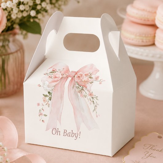 Coquette Blush Bow Baby Shower Bedankdoosjes