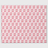 Coquette Blush Pink Bow Cherry Girly Schattige Cadeaupapier (Vlak)