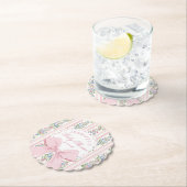 Coquette Blush Pink Bow Roos Baby shower Kartonnen Onderzetters (Insitu)