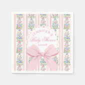 Coquette Blush Pink Bow Roos Baby shower Servet (Voorkant)
