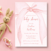 Coquette Blush Pink Bow Whimsical Schattige Baby s Kaart