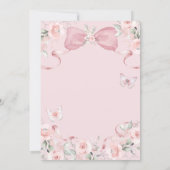 Coquette Blush Pink Butterfly Bridal Shower Kaart (Achterkant)