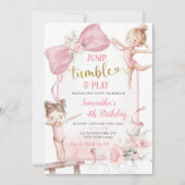 Coquette Blush Pink Floral Bow Birthday  Kaart (Voorkant)