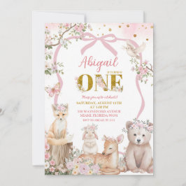 Coquette Blush Pink Spring woodland animals Kaart