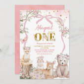 Coquette Blush Pink Spring woodland animals Kaart (Voorkant / Achterkant)