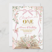 coquette blush pink storybook birthday kaart (Voorkant)