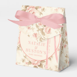 Coquette Blush Roze Bow Bloemen Baby shower Custom Bedankdoosjes