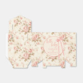 Coquette Blush Roze Bow Bloemen Baby shower Custom Bedankdoosjes (Uitgevouwen)