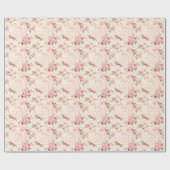Coquette Blush Roze Bow Bloemen Baby shower Custom Cadeaupapier (Vlak)