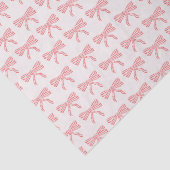 Coquette blush roze en rood gestreepte bogen tissuepapier (Detail)