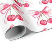 Coquette Blush Roze Strik Kers Meisjesachtig Schat Cadeaupapier (Rol Hoek)