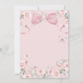 Coquette Blush Roze Vlinder Eerste Heilige Communi Kaart (Achterkant)