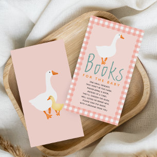 Coquette Boeken voor Baby Dwaze Gans Baby Shower Informatiekaartje