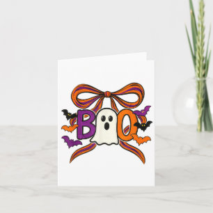 Coquette Boo Ghost Bow Schattige Spooky Funny Hall Kaart