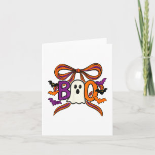 Coquette Boo Ghost Bow Schattige Spooky Funny Hall Kaart