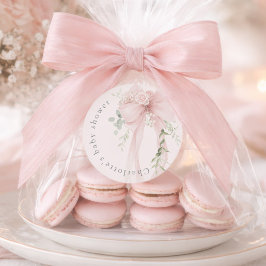 Coquette Boog Bloeiende Babyplanten Baby Shower Ronde Sticker