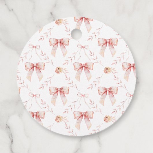 Coquette boog Bloemen Baby shower Bedankjes Labels (Achterkant)