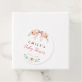 Coquette boog Bloemen Baby shower Bedankjes Labels (In situ)