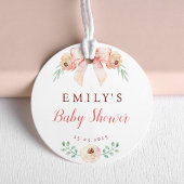 Coquette boog Bloemen Baby shower Bedankjes Labels