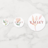 Coquette boog Bloemen Baby shower Confetti (Achterkanten)