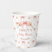 Coquette boog Bloemen Baby shower Papieren Bekers (Voorkant)