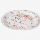Coquette boog Bloemen Baby shower Papieren Bordje (Gekanteld)