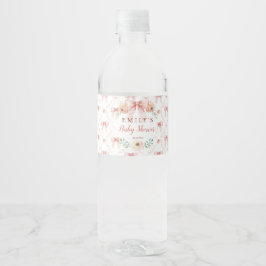 Coquette boog Bloemen Baby shower Waterfles Etiket