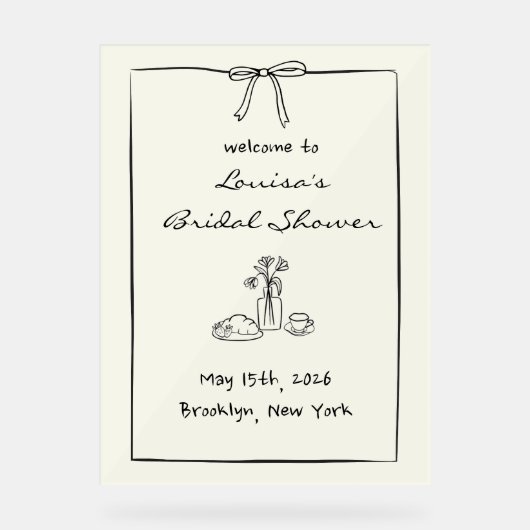 Coquette Boog Bruidsfeest Brunch Welkom Bord (Voorkant)