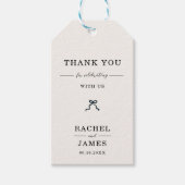 Coquette Boog Bruiloft Minimalistisch Elegant Dank Cadeaulabel (Voorkant)