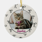 Coquette Boog Custom Huisdier Ornament met Foto (Voorkant)