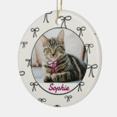 Coquette Boog Custom Huisdier Ornament met Foto (Links)