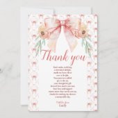 Coquette Boog en Bloemen Baby shower Bedankkaart (Voorkant)