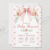 Coquette Boog en Bloemen Baby shower Kaart (Voorkant)