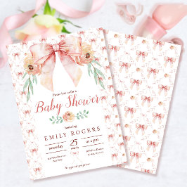 Coquette Boog en Bloemen Baby shower Kaart