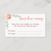 Coquette Boog en Bloemen Raad Hoeveel Kaart Visitekaartje (Voorkant)