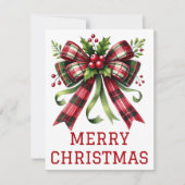 Coquette boog en lint kerst Kaart (Voorkant)