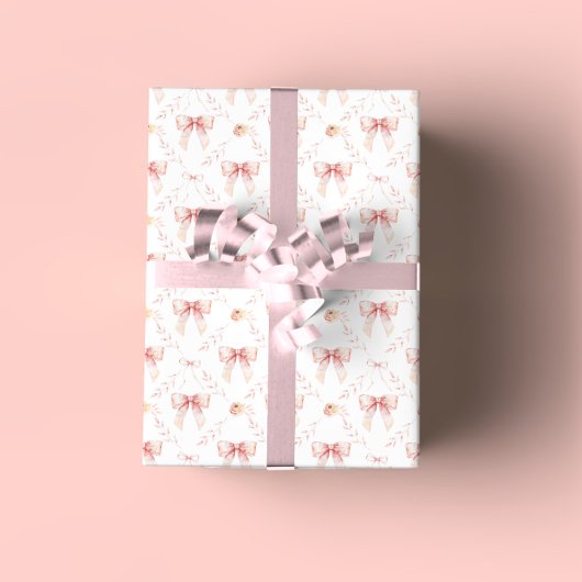 Coquette boog Floral Baby shower Cadeaupapier