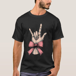 Coquette Boog Gebarentaal Ik Hou van Jou ASL Dove  T-shirt