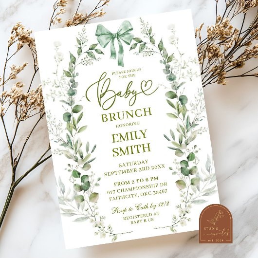 Coquette Boog Groene Baby Brunch Kaart