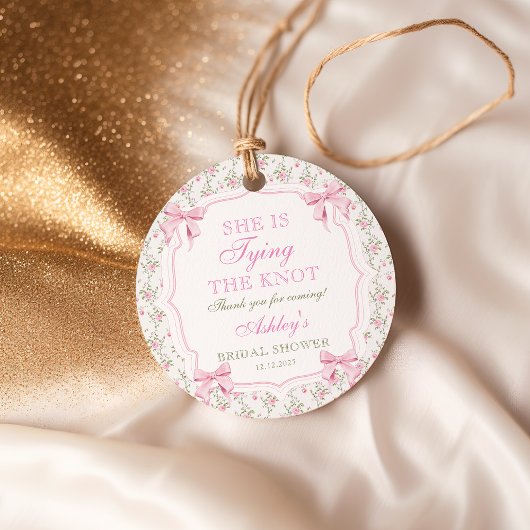 Coquette Boog Haar Bruiloft Bridal Shower Bedankjes Labels