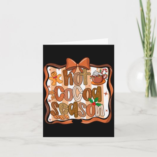 Coquette Boog Heet Cacaoseizoen Gingbread Kerstmis Kaart (Voorkant)