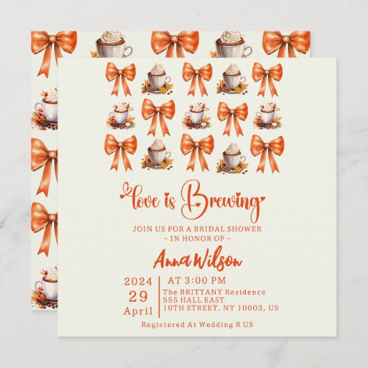 Coquette boog herfst liefde is het brouwen van kof kaart (Voorkant / Achterkant)