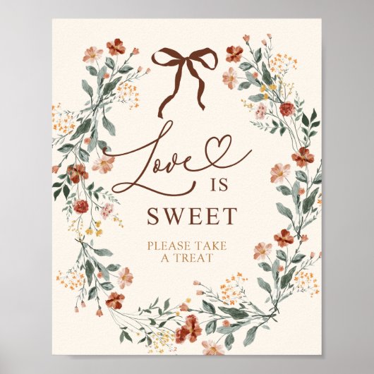 Coquette Boog Herfst Wilde Bloem Bruiloft Borrel Poster (Voorkant)