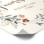 Coquette Boog Herfst Wilde Bloem Bruiloft Borrel Poster (Hoek)