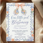 Coquette Boog Hydrangea baby shower uitnodiging