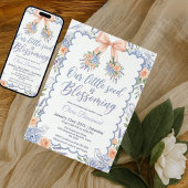 Coquette Boog Hydrangea baby shower uitnodiging