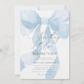 Coquette boog iets blauw Vrijgezellenfeest Kaart (Voorkant)