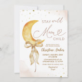 Coquette Boog Maan Boho Baby Shower Uitnodiging (Voorkant)