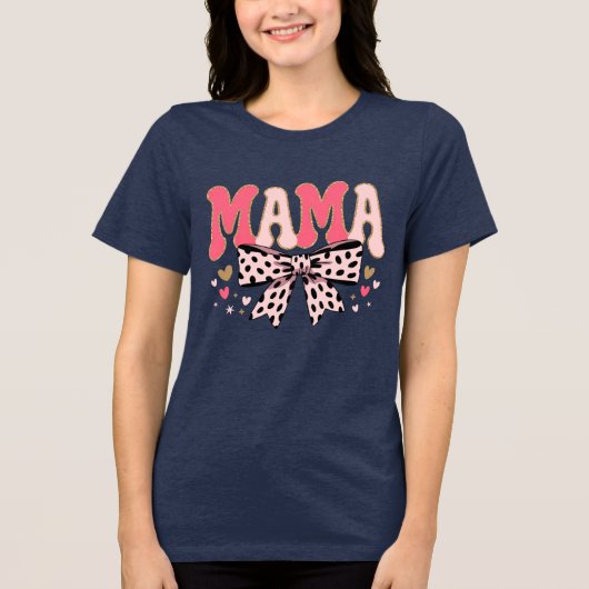 Coquette Boog Mama - Moederdag Tri-Blend Shirt (Voorkant)